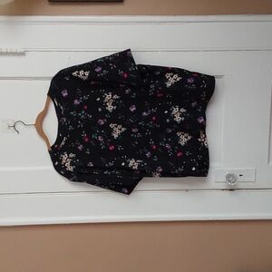 BLAIR BOUTIQUE BLACK FLORAL BLOUSE SIZE 2XL NWOT